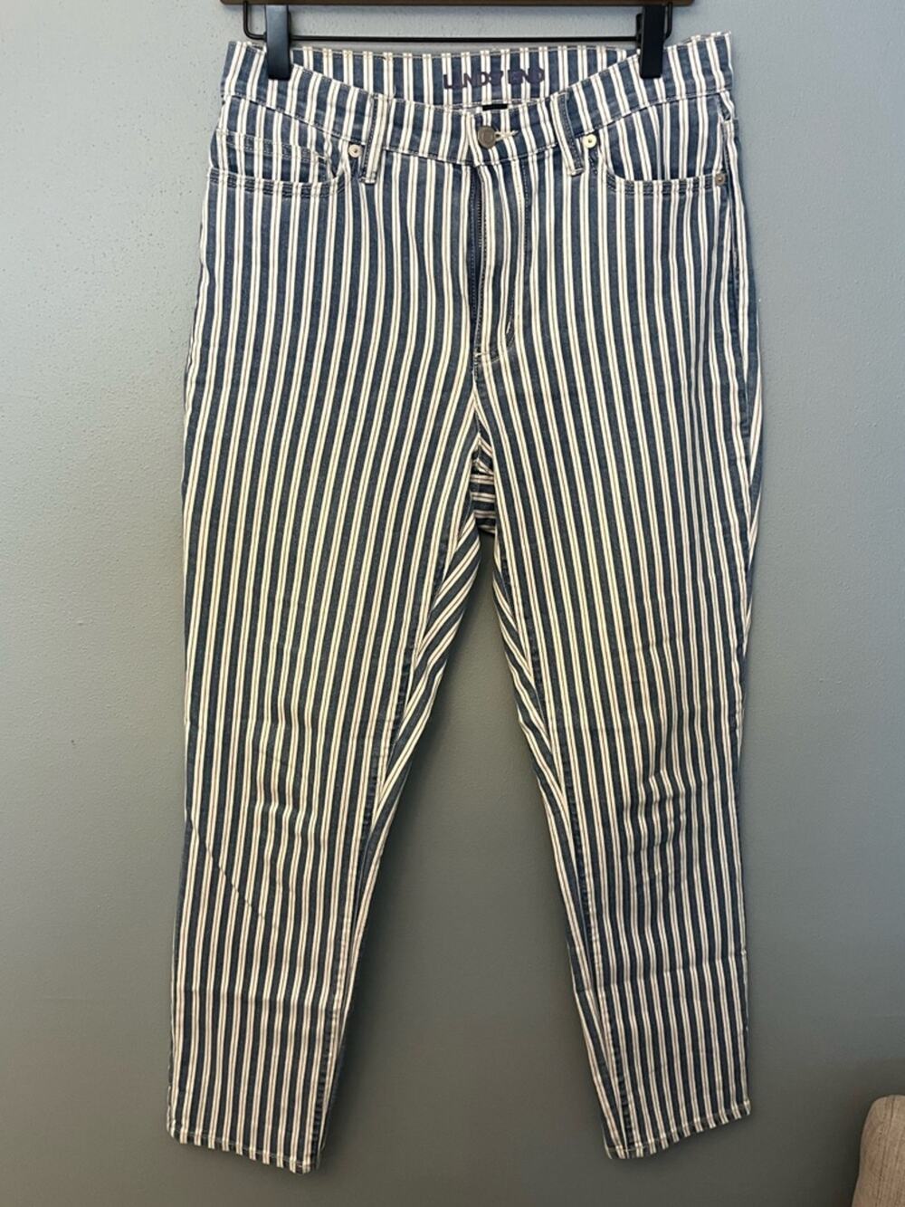 Lands' End Vertical Stripe Ankle Jeans